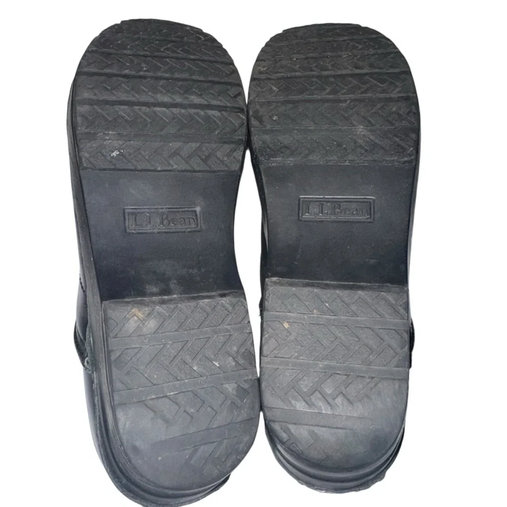L.L.Bean Womens Black Leather Clogs Slip On Work Shoes 7.5M Comfort - Picture 5 of 7